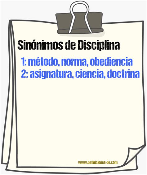 disciplina rae|disciplina sinónimos.